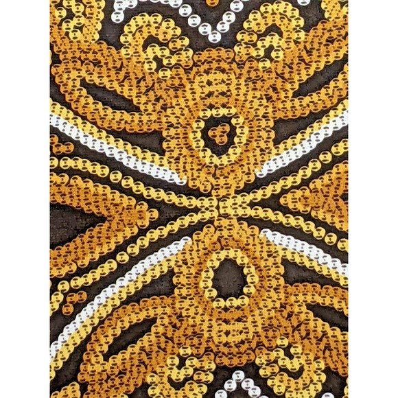 Chicos 2 Lg 12-14 Bell Sleeve Browns Golds Autumn Polyester Blend Stretch - Picture 5 of 8